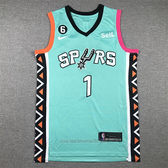 Camiseta San Antonio Spurs Victor Wembanyama #1 Ciudad 2022-23 Verde